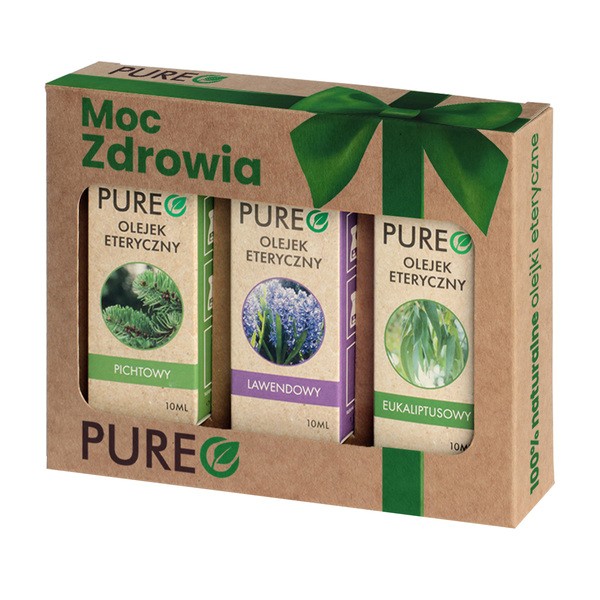 Pureo Moc Zdrowia, zestaw naturalnych olejków eterycznych, 3 x 10 ml