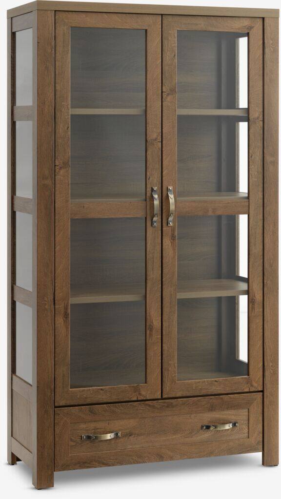 JUNGEN Vitrineskab JUNGEN 2 låger 1 skuffe vild eg farve