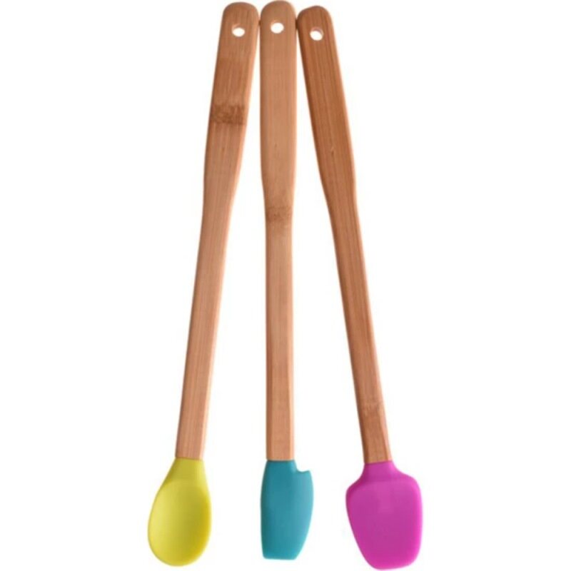 Ensemble de 3 cuillères de cuisine de 30 cm de long, élégantes, saines et esthétiques, résistantes à la chaleur et pratiques, ne prennent pas de place. Un accessoire indispensable pour la cuisine.
