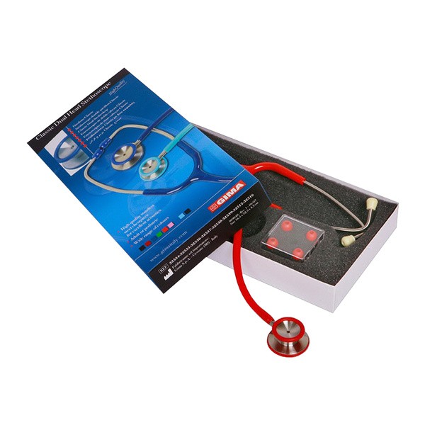 GIMA CLASSIC DUAL HEAD STETHO - Czerwony Stetoskop internistyczny