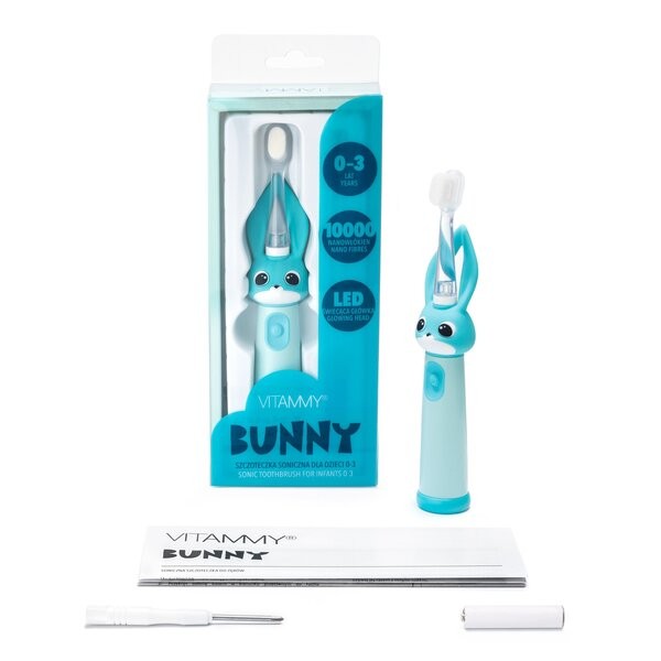 Vitammy Bunny, szczoteczka soniczna do zębów dla dzieci 0 - 3 lat, light blue/jasno niebieska, 1 szt.