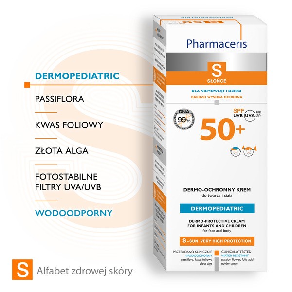 Pharmaceris S, krem ochronny na słońce, dla niemowląt i dzieci, SPF 50+, 125 ml