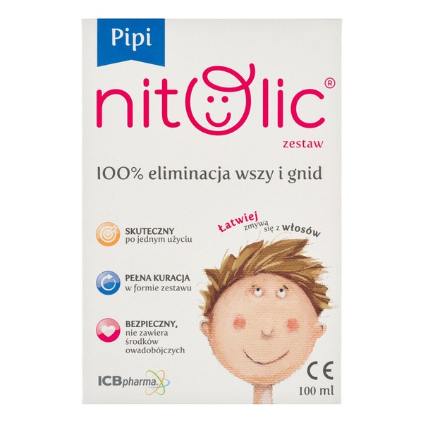 Pipi Nitolic, zestaw na wszy, 100 ml