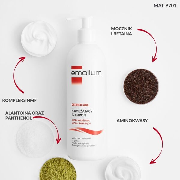 Emolium Dermocare, szampon nawilżający, 400 ml