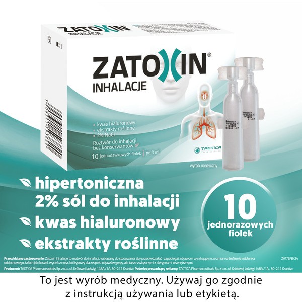 Zatoxin Inhalacje, hipertoniczny roztwór do inhalacji, 3 ml, 10 ampułek