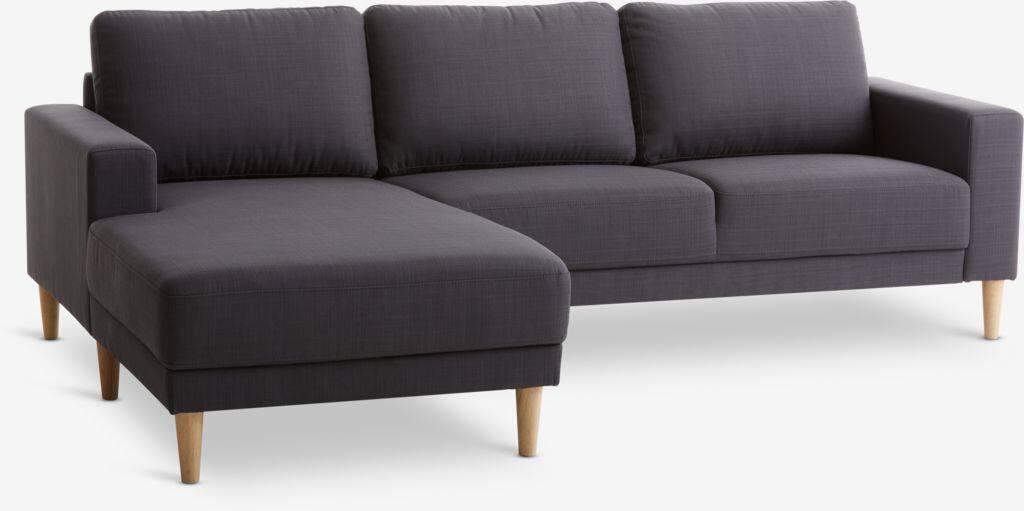 EGENSE Sofa med chaiselong EGENSE mørkegråt stof