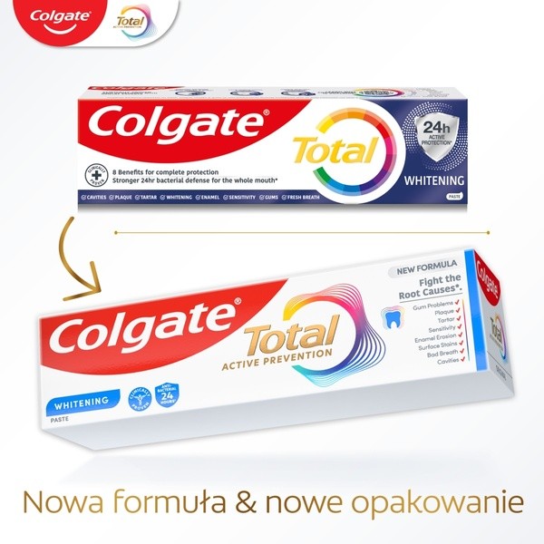 Colgate Total Whitening, wybielająca pasta do zębów, 75 ml