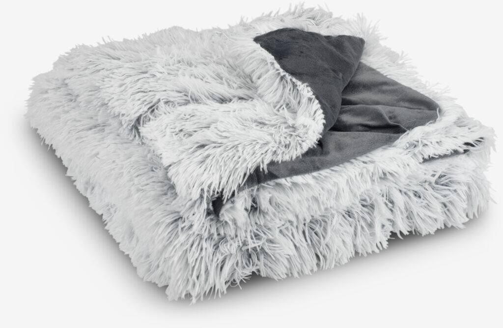 LOTUS Pelsplaid LOTUS 135x195 Hvid og Grå