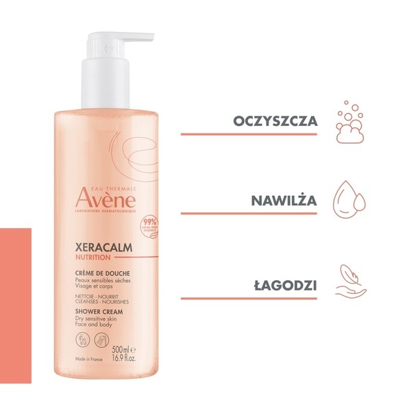 Avene Eau Thermale Xera Calm Nutrition, krem pod prysznic, 500 ml