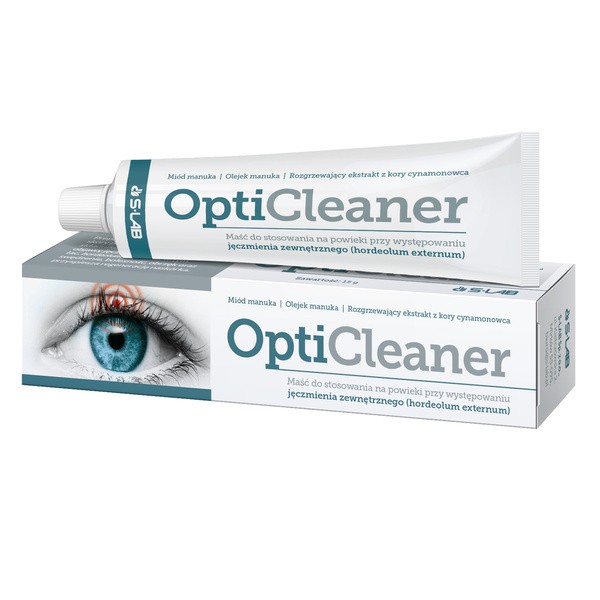 OptiCleaner, maść na powieki przy występowaniu jęczmienia zewnętrznego i gradówki, 15 g