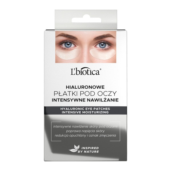 L`Biotica, hialuronowe płatki pod oczy, intensywne nawilżanie, 3 x 2 szt.