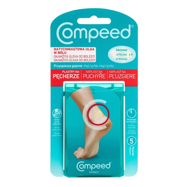 Compeed, plastry na pęcherze, średnie, 5 szt.