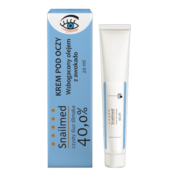 Snailmed, krem pod oczy ze śluzem ślimaka, z olejkiem z awokado oraz masłem shea, 20 ml