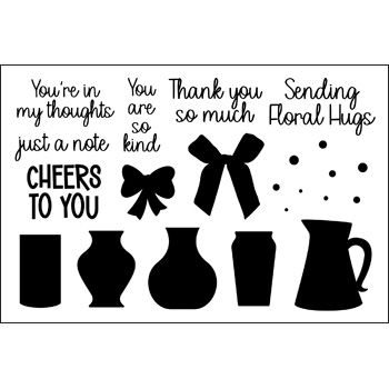 Thoughtful Flower Solids Clear Stamp Set of 14