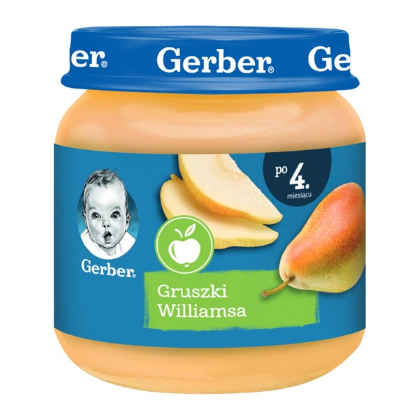 Gerber, gruszki Wiliamsa, 4 m+, 125 g