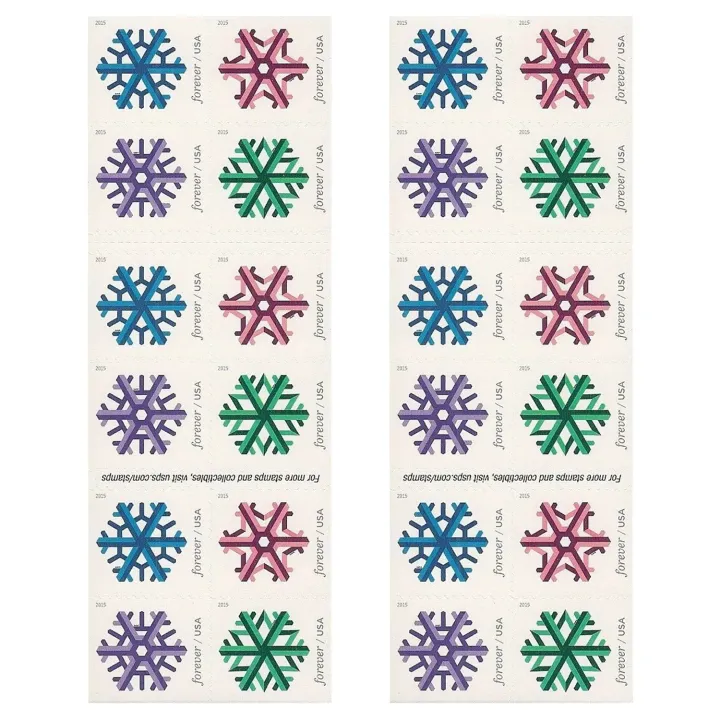 (2015) USPS Geometric Snowflakes Forever Postage Stamps