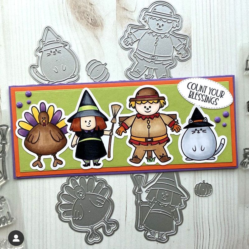 Halloween Pudgies Clear Stamp Set of 7