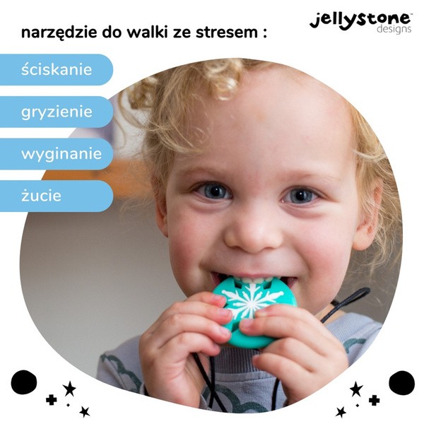 Jellystone Designs, gryzak terapeutyczny Turkusowy Płatek Śniegu, 1 szt.