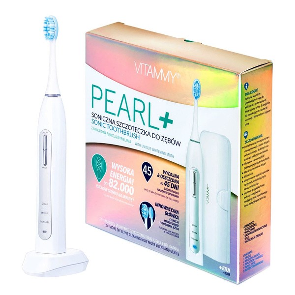 Vitammy Pearl+, soniczna szczoteczka do zębów z etui, 1 szt.