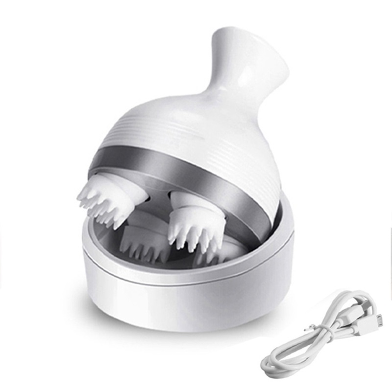 Elektryczny masaż głowy, bezprzewodowy masażer skóry głowy, zapobiega wypadaniu włosów, wodoodporny masażer ciała, wibrujący masaż ramion LED