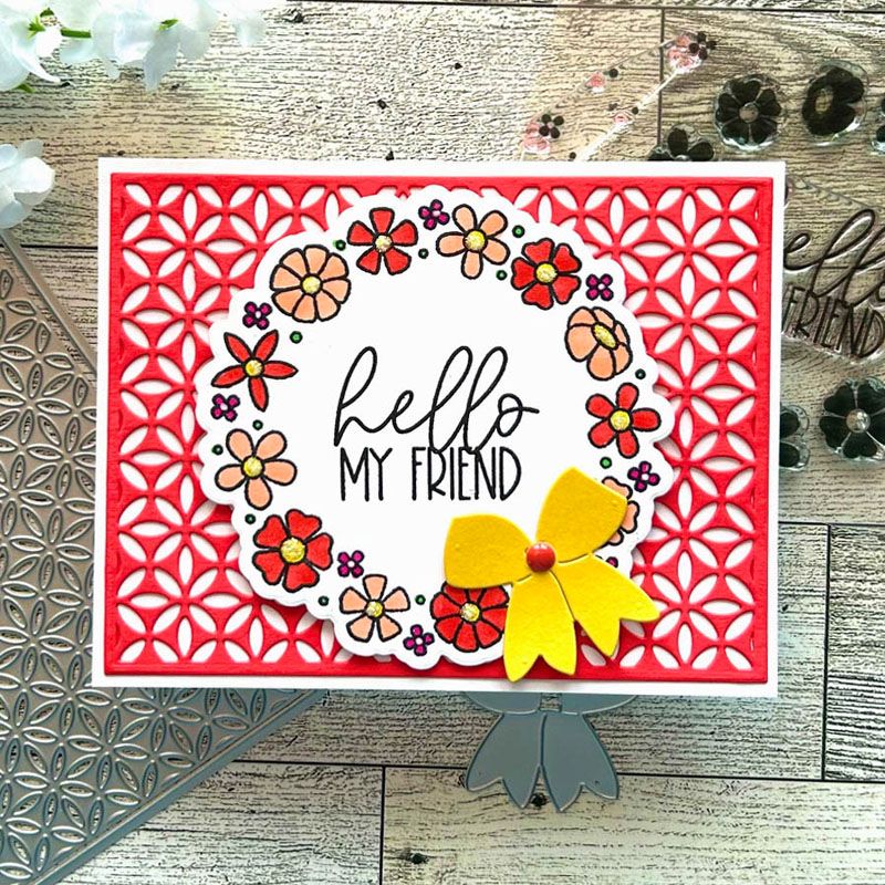 Flower Wreath Clear Stamp Set