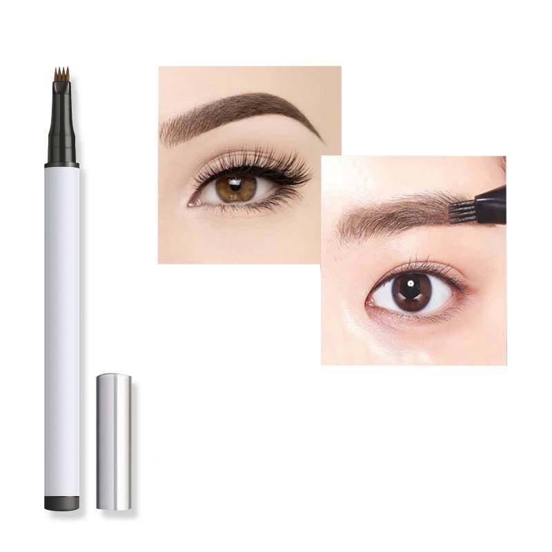 Lápiz para Cejas con Punta de Horquilla (3 Tonos): Efecto Microblading y Tatuaje; Marcador Líquido Impermeable para Rellenar y Definir (TSLM2)