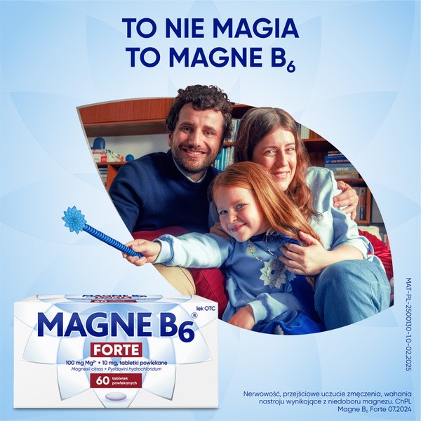 Magne B6 Forte, 100 mg+10 mg, tabletki powlekane, 60 szt.