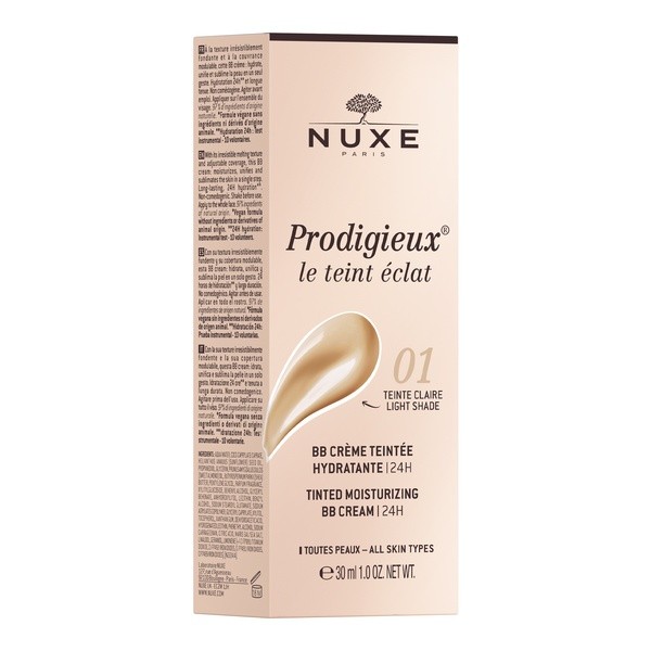 Nuxe Prodigieux, nawilżający krem BB, jasny 01, 30 ml
