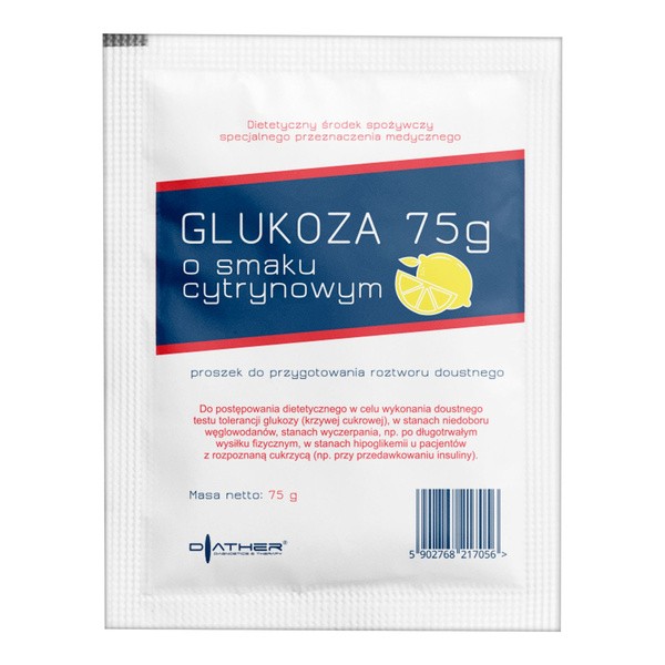 Glukoza, proszek do sporządzania roztworu doustnego, smak cytrynowy, 75 g, 1 saszetka