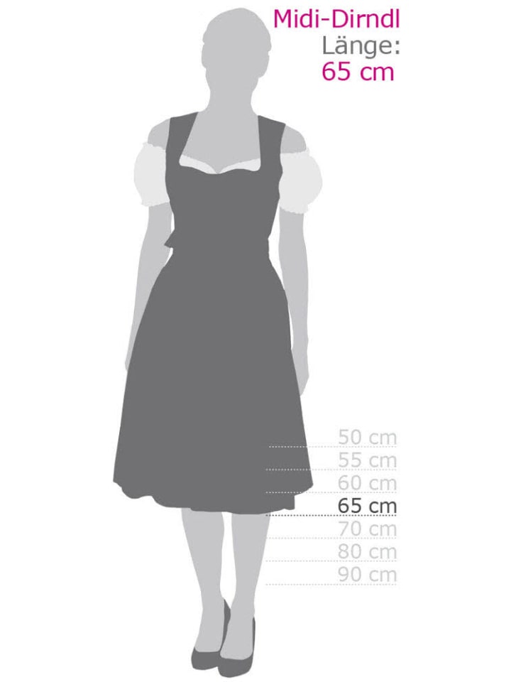 Nübler Dirndl Midi Tessa in Taupe günstig kaufen