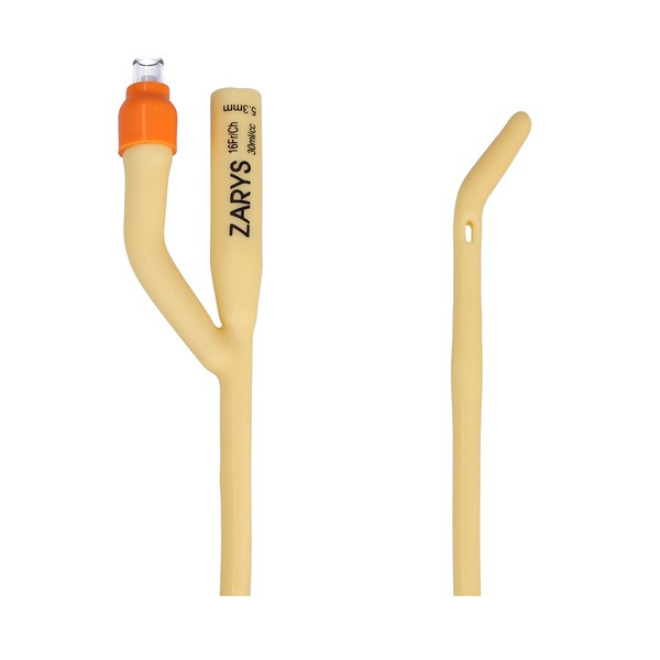 Zarys, urologiczny cewnik Foley'a, dwudrożny z plastikową zastawką i końcówką Tiemanna, CH 16/30 ml, 1 szt.