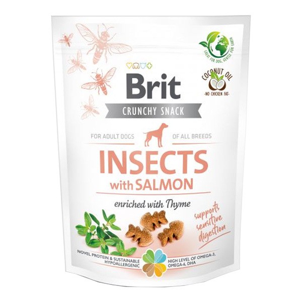 Brit Care Dog Crunchy Cracker Insects & Salmon, przysmak dla psów z owadami i łososiem, 200 g