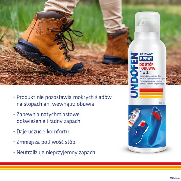 Undofen aktywny spray do stóp i obuwia 4 w 1, 150 ml