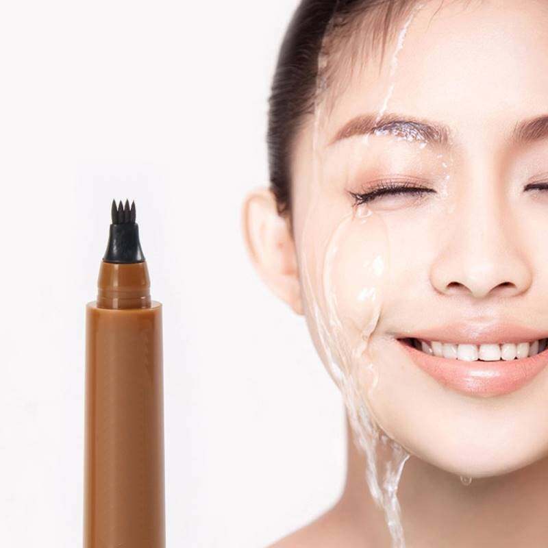 Caneta de Sobrancelha 3D com Tinta Líquida à Prova d'Água, 4 Pontas, Maquiagem para Sobrancelhas e Olhos, Marrom, Microblading, Maquiagem TSLM2