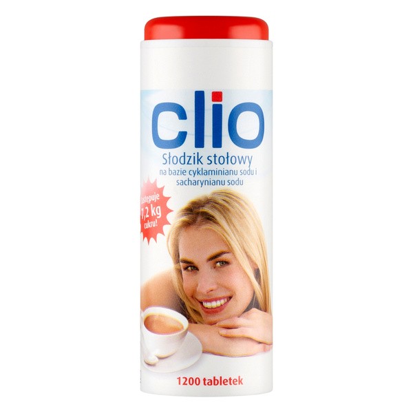 Clio tabletki, słodzik z dozownikiem, 1200 szt.