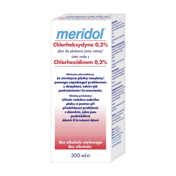 Meridol, antybakteryjny płyn do płukania jamy ustnej z Chlorheksydyną 0,2%, 300 ml