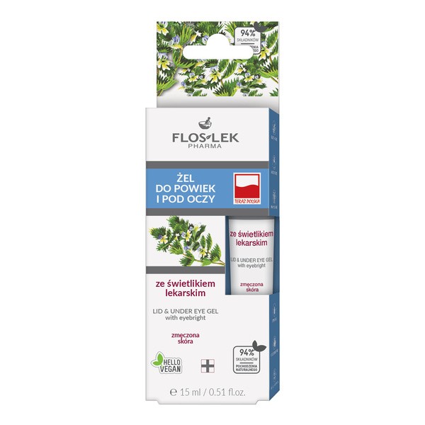 Flos-Lek Pharma, żel do powiek i pod oczy, ze świetlikiem lekarskim, 15 ml