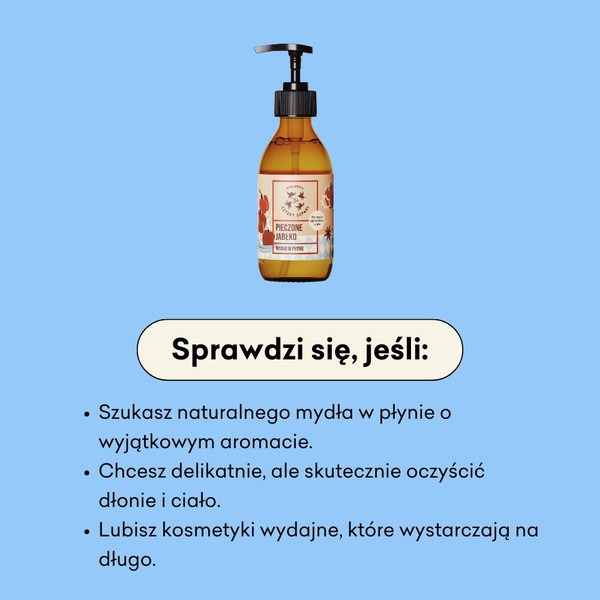 Mydlarnia 4Szapki, naturalne mydło w płynie Pieczone Jabłko, 300 ml