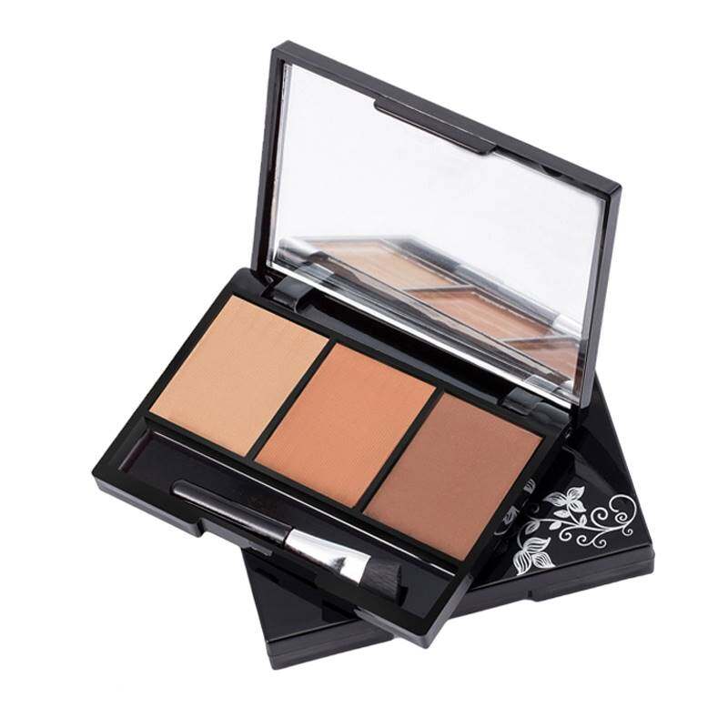 Paleta de Maquiagem para Sobrancelhas com 3 Cores, Longa Duração e à Prova d'Água, Sombras para Sobrancelhas, Pó Iluminador e Sombra para Nariz.