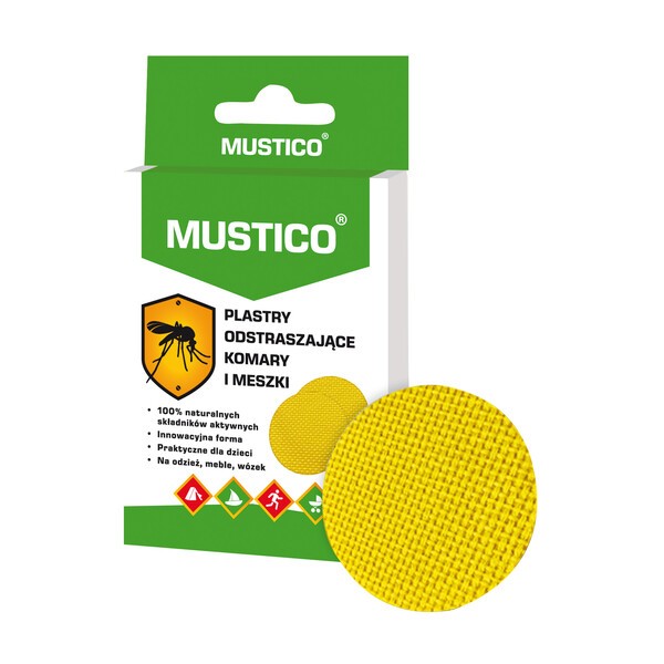 Mustico, plastry odstraszające komary i meszki, 12 szt.