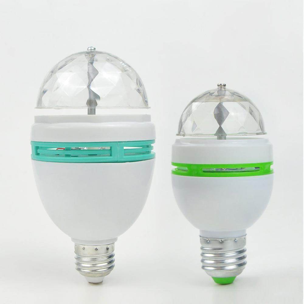 Lâmpada LED RGB 3W 6W para Festas, com Rotação Automática, Decoração para Casa, Palco e Discoteca, Soquete E27.