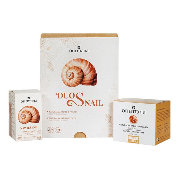 Orientana zestaw duo snail, krem do twarzy na dzień, 50 ml + krem pod oczy, 15 ml