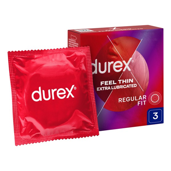 Durex, Feel Thin Extra Lubricated, prezerwatywy, 3 szt.
