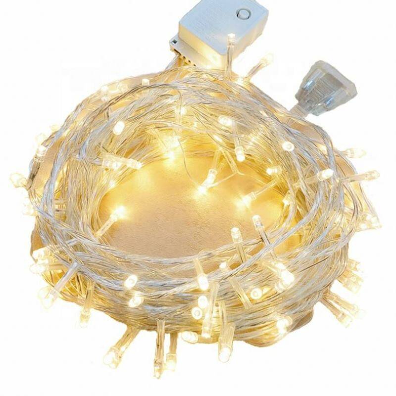 Striscia LED bianca natalizia da 10 m con 100 LED, impermeabile, per esterni, per feste