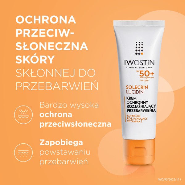 Iwostin Solecrin Lucidin, krem na przebarwienia, SPF 50+, 50 ml