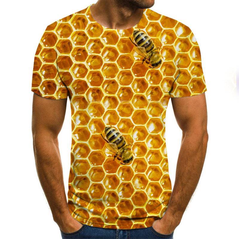 Summer New Men T shirt Ms. Bee 3D Sweatshirt 3D Print Personality Short Sleeve Hip Hop O Neck Top