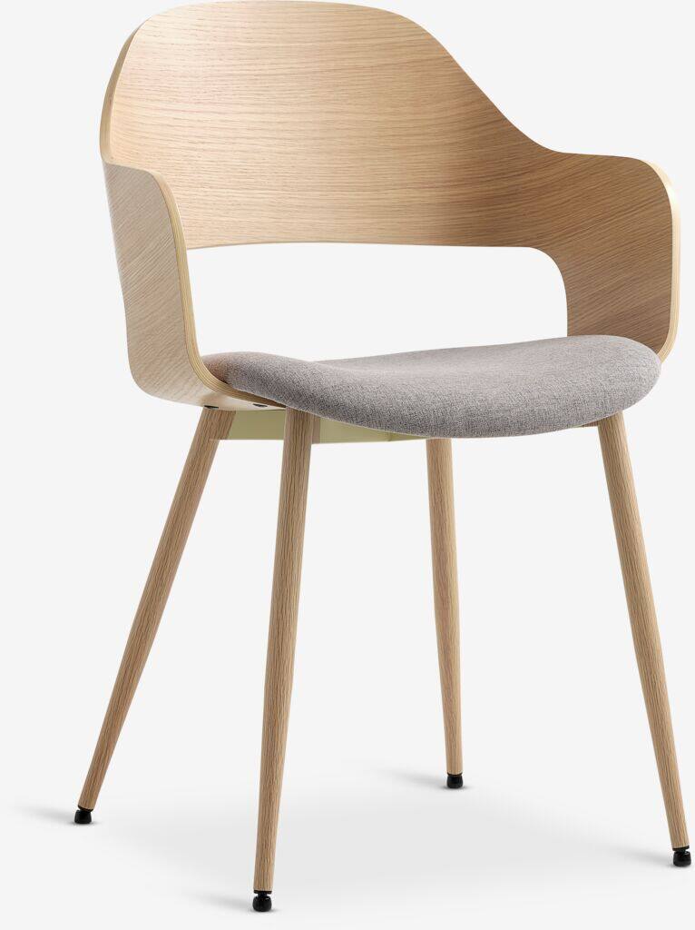 HVIDOVRE HVIDOVRE Lys Eg/Lysegrå Stof Spisestuestol