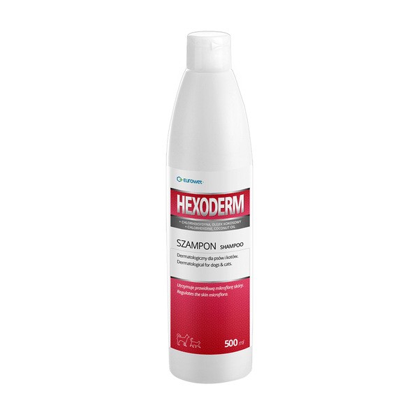 Hexoderm Dermatologiczny szampon dla psów i kotów, 500 ml