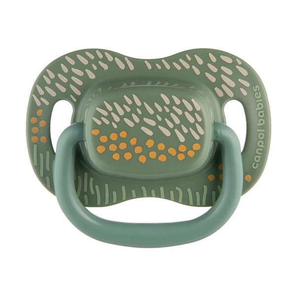 Canpol Babies Mountains, smoczek uspokajający, silikonowy symetryczny, 6-18 m, zielony, 2 szt.