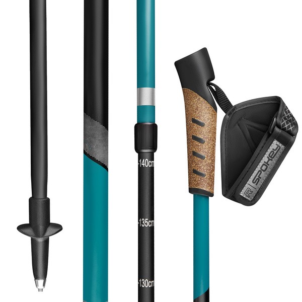 Spokey Peak Nordic Walking, Teleskopowe kije, niebieski, 2 szt.